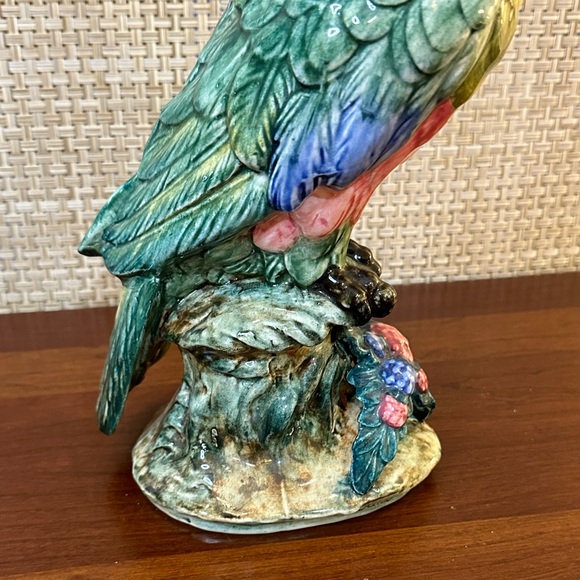 🌟3xHP🌟VTG 1950s Stangl Art Pottery Large Cockatoo Majolica Style Figurine USA - Picture 12 of 17